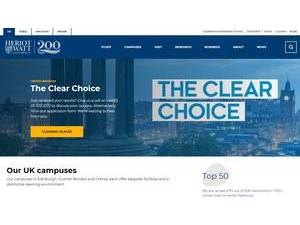 Heriot-Watt University's official website homepage screenshot