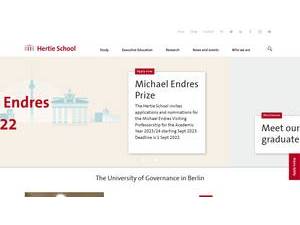 Hertie School of Governance's official website homepage screenshot