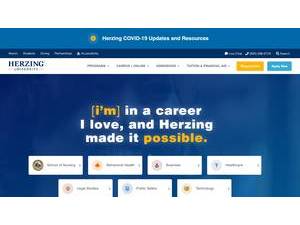 Herzing University's official website homepage screenshot