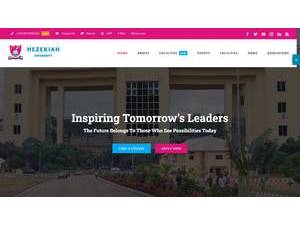 Hezekiah University's official website homepage screenshot