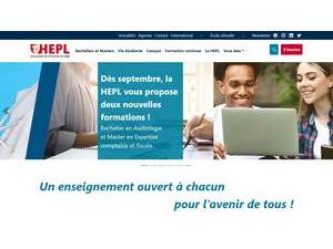 Higher Education Institution of the Province of Liège's official website homepage screenshot
