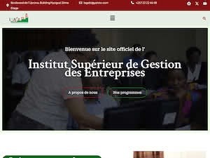 Higher Institute of Business Management's official website homepage screenshot