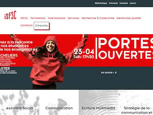 Higher Institute of Social Training and Communication's official website homepage screenshot