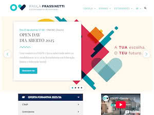 Higher School of Education Paula Frassinetti's official website homepage screenshot