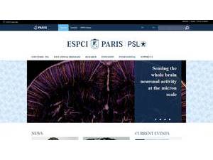 Higher School of Industrial Physics and Chemistry of the City of Paris's official website homepage screenshot