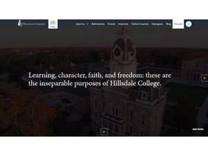 Hillsdale College's official website homepage screenshot