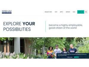 Hiram College's official website homepage screenshot