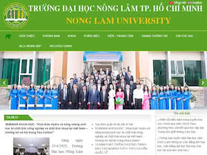 Ho Chi Minh City University of Agriculture and Forestry's official website homepage screenshot
