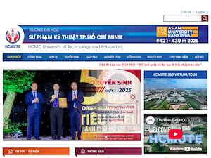 Ho Chi Minh City University of Technology and Education's official website homepage screenshot