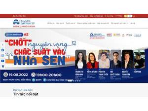 Hoa Sen University's official website homepage screenshot