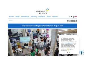 Hochschule Ansbach's official website homepage screenshot
