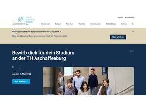 Hochschule Aschaffenburg's official website homepage screenshot