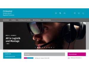 Hochschule Bielefeld's official website homepage screenshot