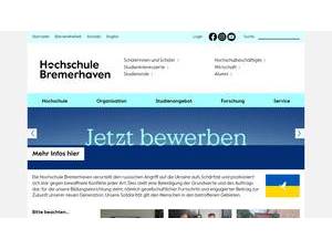 Hochschule Bremerhaven's official website homepage screenshot