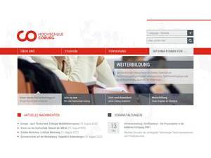 Hochschule Coburg's official website homepage screenshot