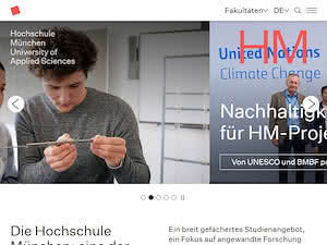 Hochschule für angewandte Wissenschaften München's official website homepage screenshot