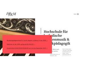 Hochschule für Katholische Kirchenmusik und Musikpädagogik's official website homepage screenshot