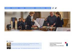 Hochschule für Kirchenmusik Herford-Witten's official website homepage screenshot
