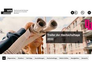 Hochschule für Künste Bremen's official website homepage screenshot