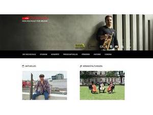 Hochschule für Musik Detmold's official website homepage screenshot