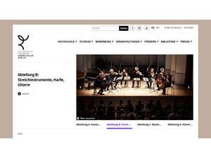 Hochschule für Musik Hanns Eisler's official website homepage screenshot