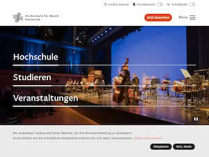 Hochschule für Musik Karlsruhe's official website homepage screenshot