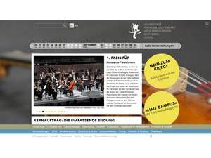 Hochschule für Musik und Theater Leipzig's official website homepage screenshot
