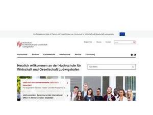 Hochschule für Wirtschaft und Gesellschaft Ludwigshafen's official website homepage screenshot