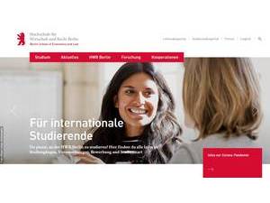 Hochschule für Wirtschaft und Recht Berlin's official website homepage screenshot