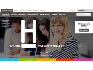 Hochschule Hannover's official website homepage screenshot