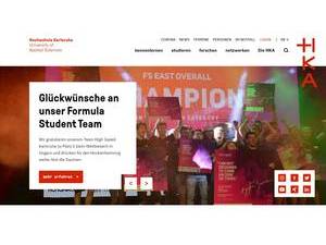 Hochschule Karlsruhe's official website homepage screenshot