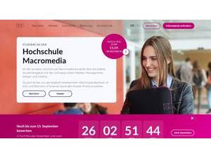 Hochschule Macromedia's official website homepage screenshot