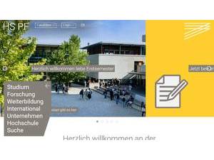 Hochschule Pforzheim's official website homepage screenshot