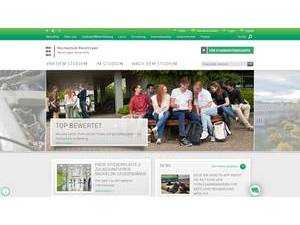 Hochschule Reutlingen's official website homepage screenshot