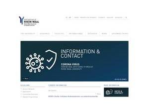 Hochschule Rhein-Waal's official website homepage screenshot