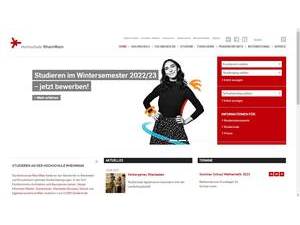 Hochschule RheinMain's official website homepage screenshot