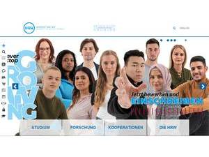 Hochschule Ruhr West's official website homepage screenshot