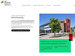 Hof University of Applied Sciences's official website homepage screenshot