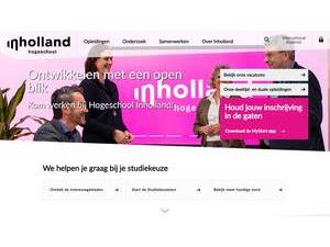 Hogeschool INHolland's official website homepage screenshot