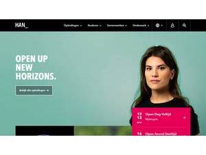 Hogeschool van Arnhem en Nijmegen's official website homepage screenshot