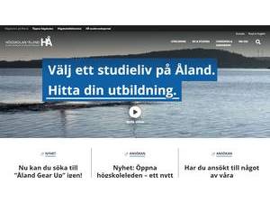 Högskolan på Åland's official website homepage screenshot
