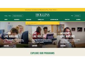 Hollins University's official website homepage screenshot