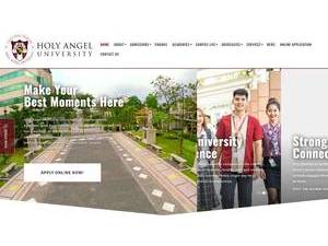 Holy Angel University's official website homepage screenshot