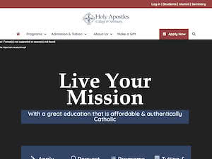 Holy Apostles College and Seminary's official website homepage screenshot
