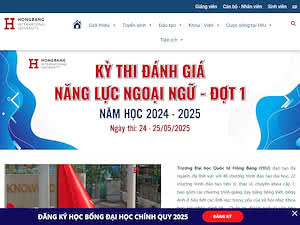 Hong Bang International University's official website homepage screenshot