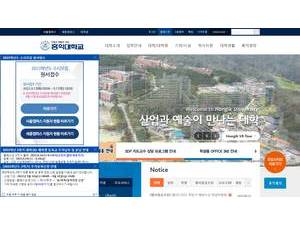 Hongik University's official website homepage screenshot