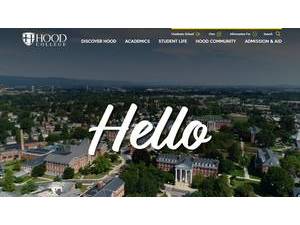 Hood College's official website homepage screenshot