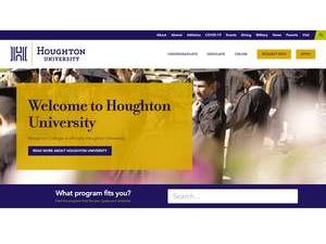 Houghton University's official website homepage screenshot