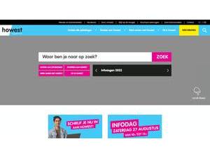 Howest University of Applied Sciences's official website homepage screenshot