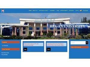 Hpaan University's official website homepage screenshot